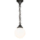 Meyda Lighting Revival 8" Craftsman Brown Schoolhouse Pendant Light With White Art Shade Glass