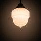 Meyda Lighting Revival 8" Craftsman Brown Schoolhouse Rochelle Mini Pendant Light With White Etched Opal Shade Glass