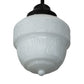 Meyda Lighting Revival 8" Craftsman Brown Schoolhouse Rochelle Mini Pendant Light With White Etched Opal Shade Glass