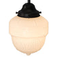 Meyda Lighting Revival 8" Craftsman Brown Schoolhouse Rochelle Mini Pendant Light With White Etched Opal Shade Glass