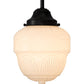 Meyda Lighting Revival 8" Craftsman Brown Schoolhouse Rochelle Mini Pendant Light With White Etched Opal Shade Glass