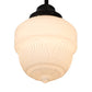 Meyda Lighting Revival 8" Craftsman Brown Schoolhouse Rochelle Mini Pendant Light With White Etched Opal Shade Glass