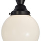 Meyda Lighting Revival 8" Craftsman Brown Schoolhouse Semi-flush Mount Ceiling Light With White Globe Shade Glass