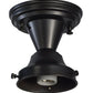 Meyda Lighting Revival 8" Craftsman Brown Schoolhouse Semi-flush Mount Ceiling Light With White Globe Shade Glass