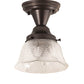 Meyda Lighting Revival 8" Craftsman Brown Summer Wheat Flush Mount Light With Clear Textured Shade Glass