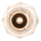 Meyda Lighting Revival 8" Craftsman Brown Summer Wheat Flush Mount Light With Clear Textured Shade Glass