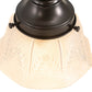 Meyda Lighting Revival 8" Craftsman Brown Summer Wheat Flush Mount Light With Clear Textured Shade Glass