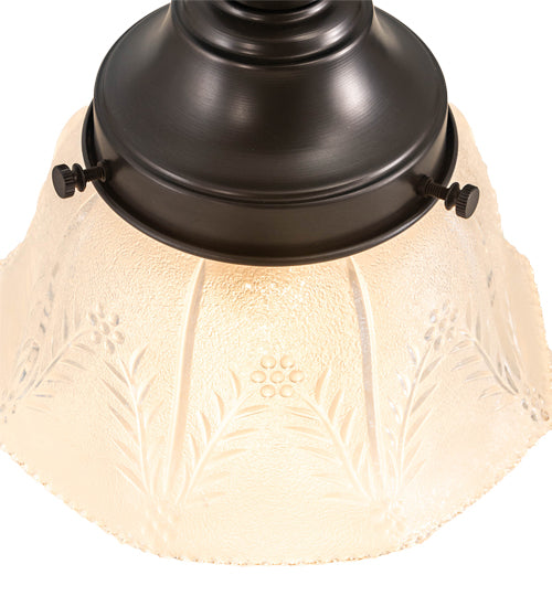 Meyda Lighting Revival 8" Craftsman Brown Summer Wheat Flush Mount Light With Clear Textured Shade Glass