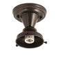 Meyda Lighting Revival 8" Craftsman Brown Summer Wheat Flush Mount Light With Clear Textured Shade Glass