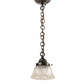 Meyda Lighting Revival 8" Craftsman Brown Summer Wheat Mini Pendant Light With Clear Textured Shade Glass