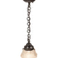 Meyda Lighting Revival 8" Craftsman Brown Summer Wheat Mini Pendant Light With Clear Textured Shade Glass