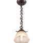 Meyda Lighting Revival 8" Craftsman Brown Summer Wheat Mini Pendant Light With Clear Textured Shade Glass