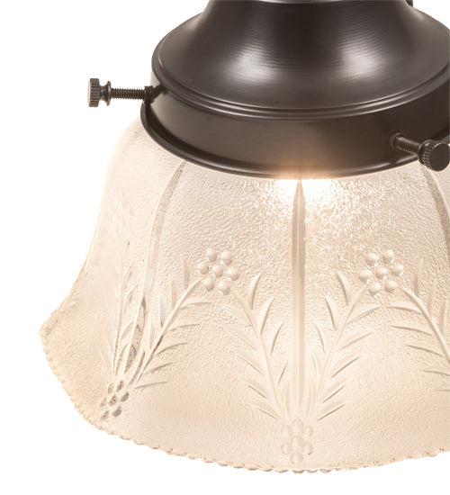 Meyda Lighting Revival 8" Craftsman Brown Summer Wheat Mini Pendant Light With Clear Textured Shade Glass