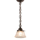 Meyda Lighting Revival 8" Craftsman Brown Summer Wheat Mini Pendant Light With Clear Textured Shade Glass