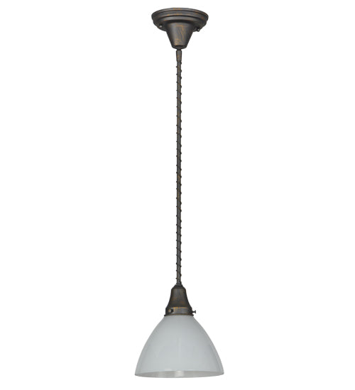Meyda Lighting Revival 8" French Bronze Chelsea Goblet Pendant Light With White Opal Shade Glass