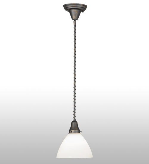 Meyda Lighting Revival 8" French Bronze Chelsea Goblet Pendant Light With White Opal Shade Glass