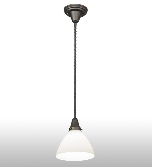 Meyda Lighting Revival 8" French Bronze Chelsea Goblet Pendant Light With White Opal Shade Glass