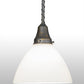 Meyda Lighting Revival 8" French Bronze Chelsea Goblet Pendant Light With White Opal Shade Glass