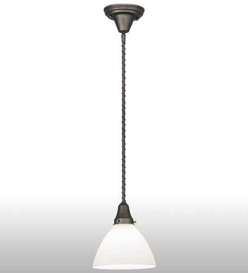 Meyda Lighting Revival 8" French Bronze Chelsea Goblet Pendant Light With White Opal Shade Glass