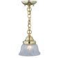 Meyda Lighting Revival 8" Polished Brushed Summer Wheat Mini Pendant Light With Clear Shade Glass