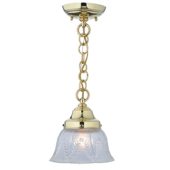 Meyda Lighting Revival 8" Polished Brushed Summer Wheat Mini Pendant Light With Clear Shade Glass