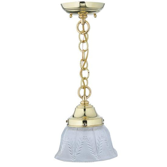 Meyda Lighting Revival 8" Polished Brushed Summer Wheat Mini Pendant Light With Clear Shade Glass