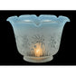Meyda Lighting Revival 8" Ruffle Frost & Blue Etched Shade Glass