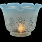 Meyda Lighting Revival 8" Ruffle Frost & Blue Etched Shade Glass