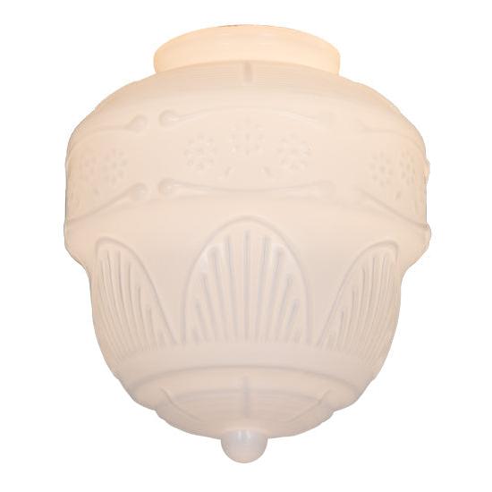 Meyda Lighting Revival 8" White Opal Schoolhouse Rochelle Shade Glass