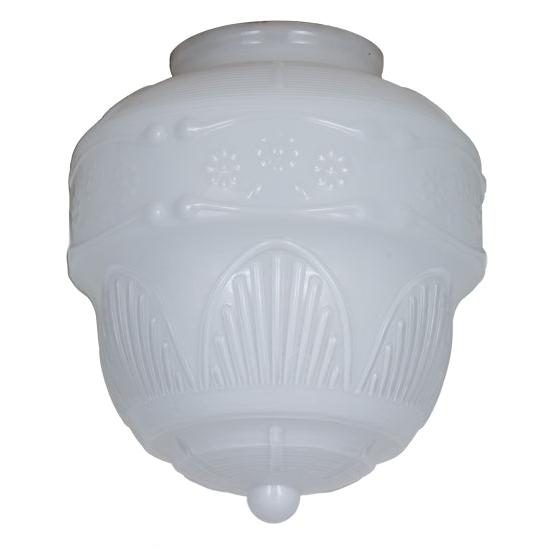Meyda Lighting Revival 8" White Opal Schoolhouse Rochelle Shade Glass