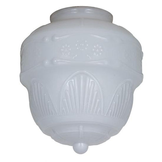 Meyda Lighting Revival 8" White Opal Schoolhouse Rochelle Shade Glass