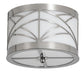 Meyda Lighting Revival 9" 2-Light Polished Stainless Steel Deco Cilindro Flush Mount Light With Statuario Idalight Shade Glass