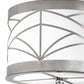 Meyda Lighting Revival 9" 2-Light Polished Stainless Steel Deco Cilindro Flush Mount Light With Statuario Idalight Shade Glass