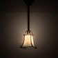 Meyda Lighting Revival 9" Antique Brass Mini Pendant Light With White Art Shade Glass
