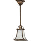 Meyda Lighting Revival 9" Antique Brass Mini Pendant Light With White Art Shade Glass