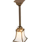 Meyda Lighting Revival 9" Antique Brass Mini Pendant Light With White Art Shade Glass