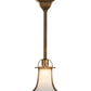 Meyda Lighting Revival 9" Antique Brass Mini Pendant Light With White Art Shade Glass