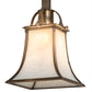 Meyda Lighting Revival 9" Antique Brass Mini Pendant Light With White Art Shade Glass