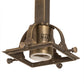 Meyda Lighting Revival 9" Antique Brass Mini Pendant Light With White Art Shade Glass