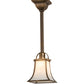 Meyda Lighting Revival 9" Antique Brass Mini Pendant Light With White Art Shade Glass