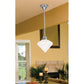 Meyda Lighting Revival 9" Antique Nickel Schoolhouse Mini Pendant Light With White Opal Deco Cone Shade Glass