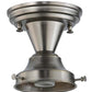 Meyda Lighting Revival 9" Brushed Nickel Schoolhouse Semi-flush Mount Ceiling Light With Whitestone Emma Globe Opal Shade Glass