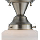Meyda Lighting Revival 9" Brushed Nickel Schoolhouse Semi-flush Mount Ceiling Light With Whitestone Emma Globe Opal Shade Glass