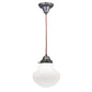 Meyda Lighting Revival 9" Craftsman Brown Schoolhouse Classic Mini Pendant Light With White Opal Shade Glass