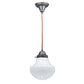 Meyda Lighting Revival 9" Craftsman Brown Schoolhouse Classic Mini Pendant Light With White Opal Shade Glass