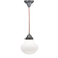 Meyda Lighting Revival 9" Craftsman Brown Schoolhouse Classic Mini Pendant Light With White Opal Shade Glass