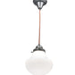 Meyda Lighting Revival 9" Craftsman Brown Schoolhouse Classic Mini Pendant Light With White Opal Shade Glass