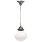 Meyda Lighting Revival 9" Craftsman Brown Schoolhouse Classic Mini Pendant Light With White Opal Shade Glass