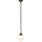 Meyda Lighting Revival 9" Craftsman Brown Schoolhouse Deco Cone Mini Pendant Light With White Opal Shade Glass