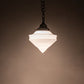 Meyda Lighting Revival 9" Craftsman Brown Schoolhouse Deco Cone Mini Pendant Light With White Opal Shade Glass